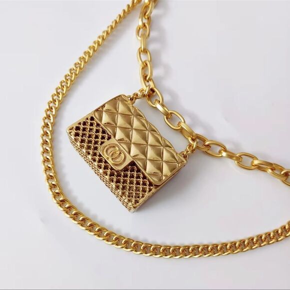 Anthropologie Fashion Tassel Gold Chain Belt with mini Bag. Trendy!high … - Picture 14 of 17